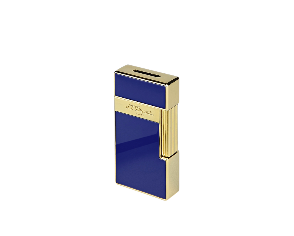 Briquet Biggy laque bleue et doré