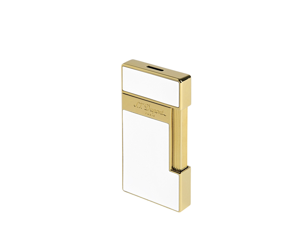 Briquet Slimmy laque blanche et doré