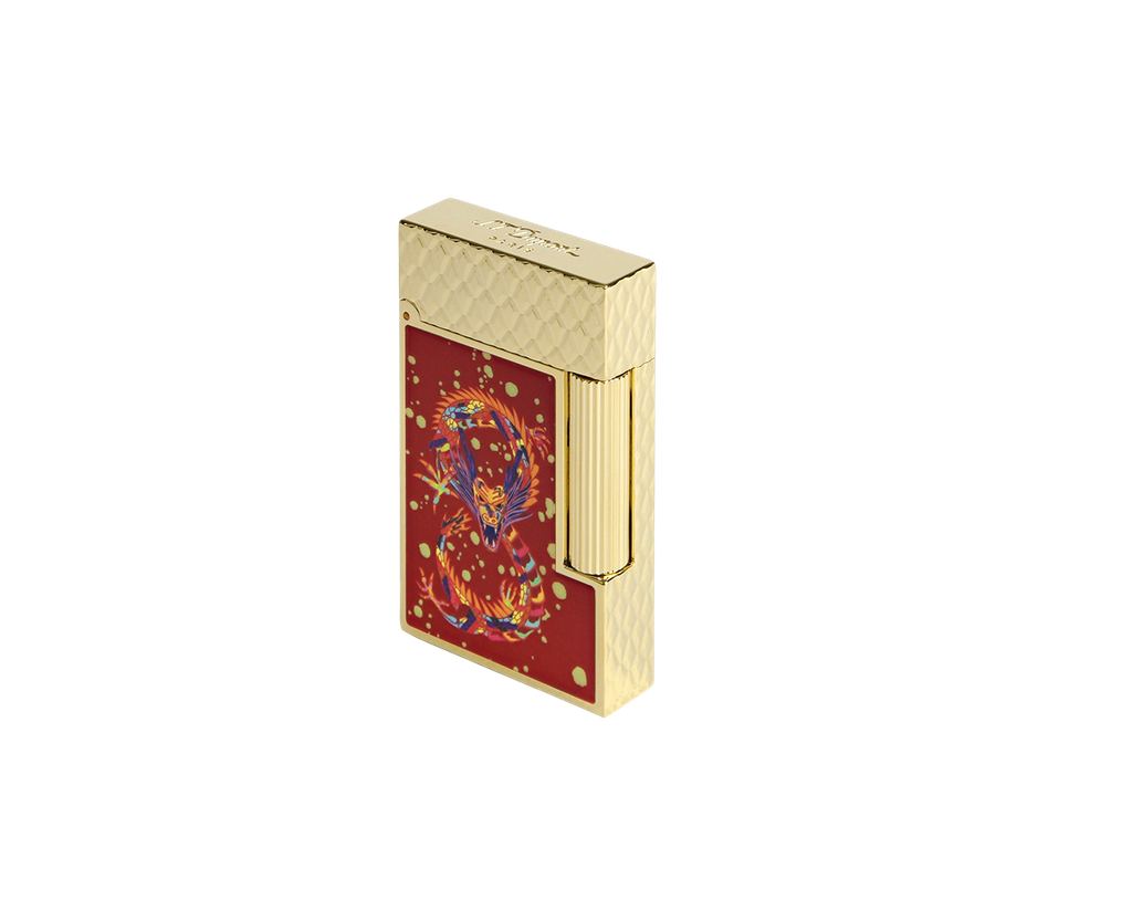 Briquet Ligne 2 Dragon Bordeaux or jaune