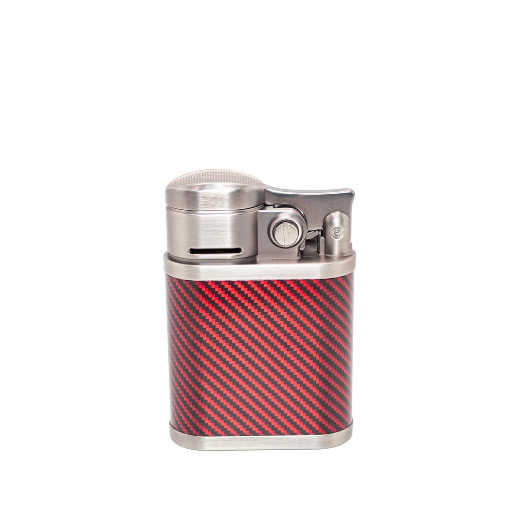 Briquet Table Carbone rouge 4 jet flammes