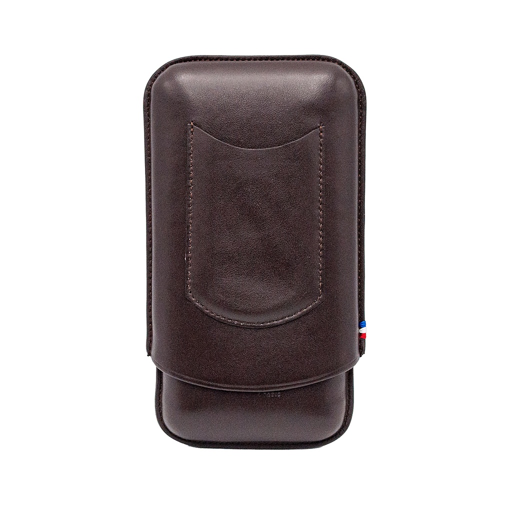 Dupont Etui 3 cigares Cuir Marron