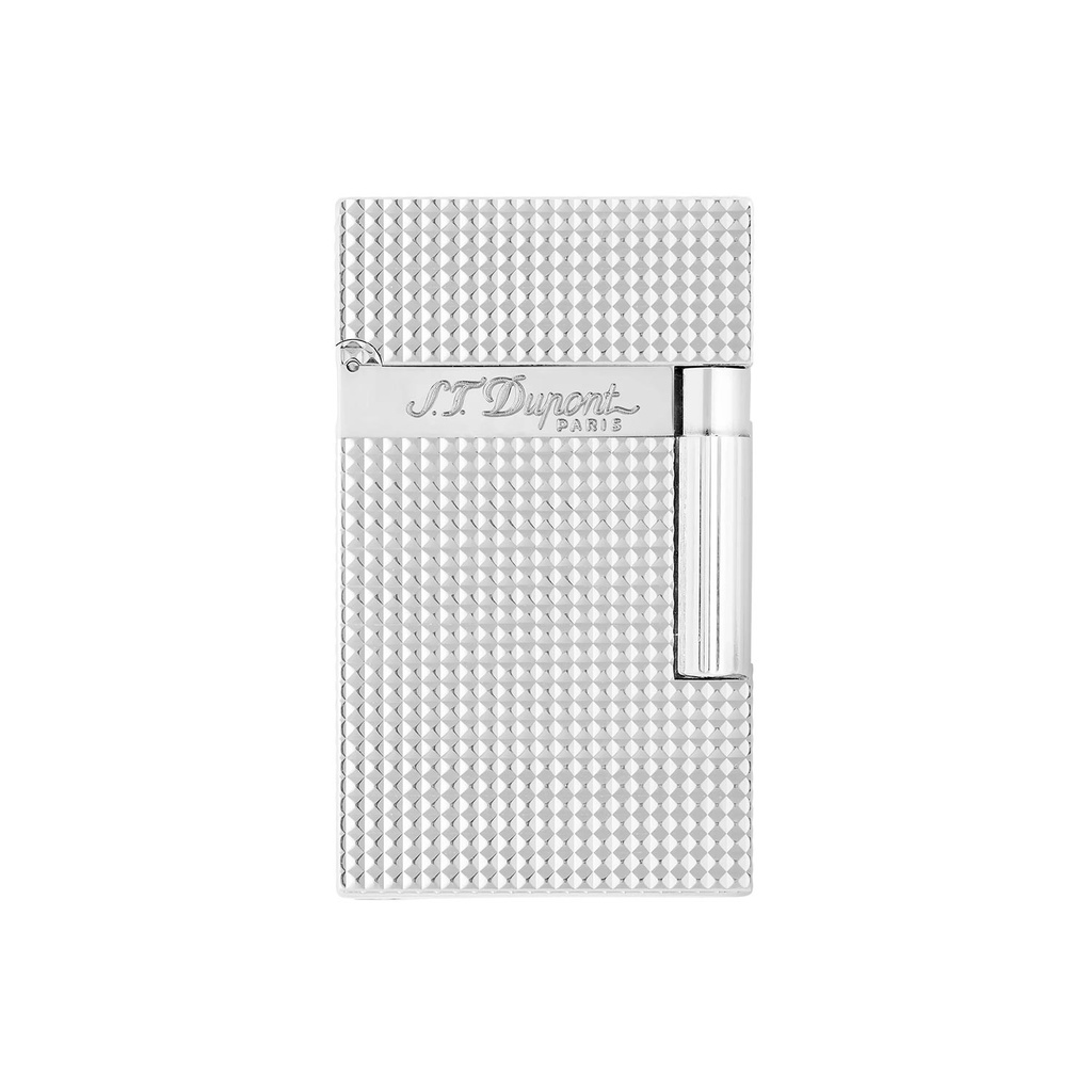 Briquet Dupont Ligne 2 pointe de diamant argent brossé