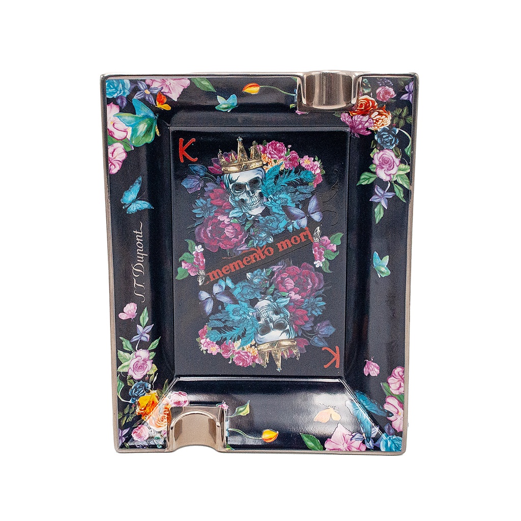 S.T.Dupont Cendrier Skull & Flower bleu