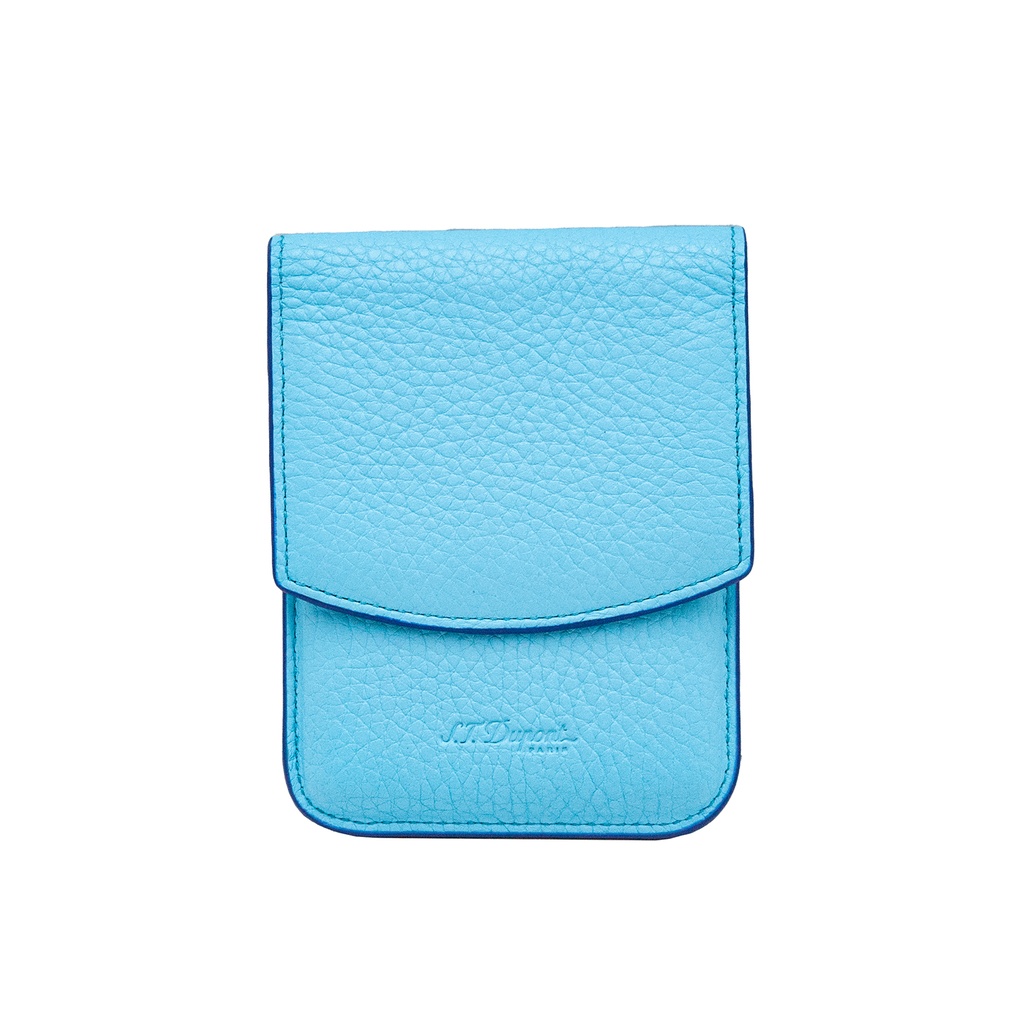 Étui Dupont 10 cigarillos cuir bleu ciel