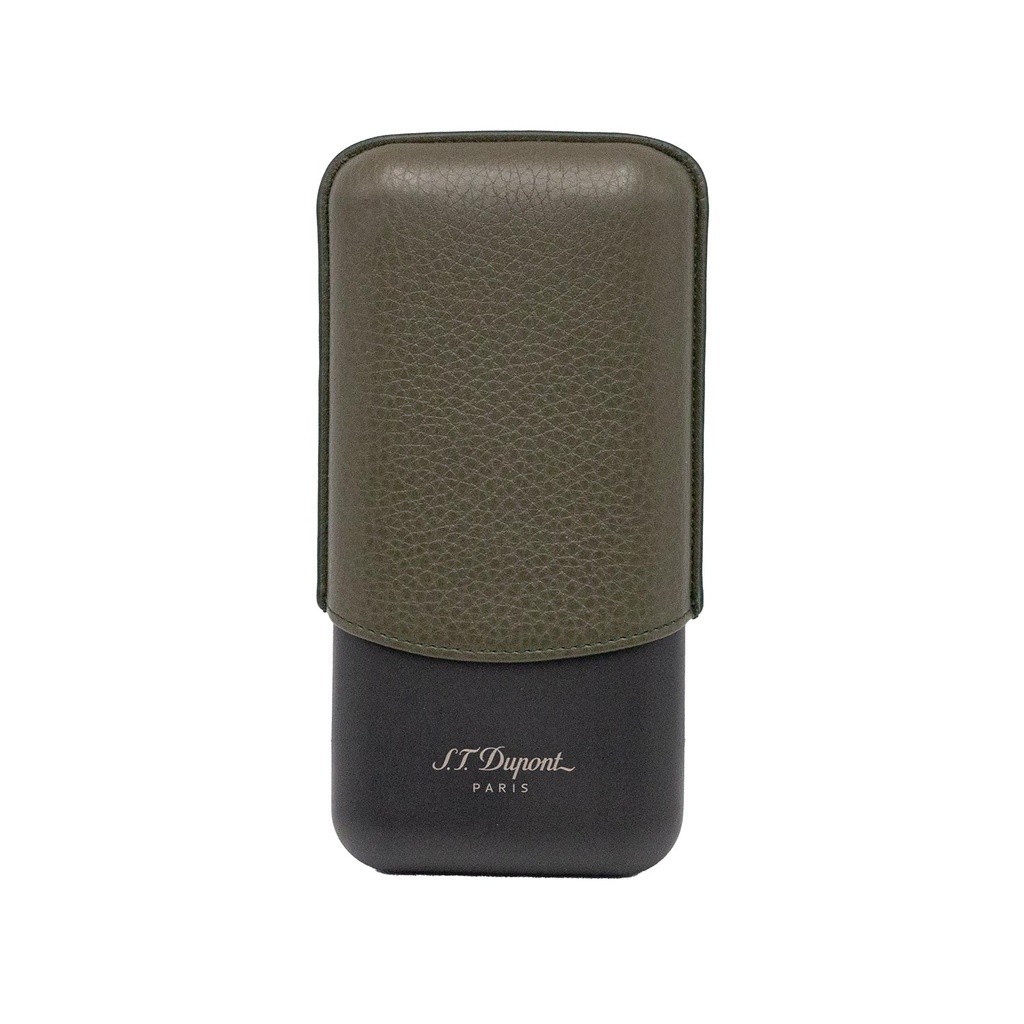 ​Étui Dupont 3 cigares kaki et noir mat