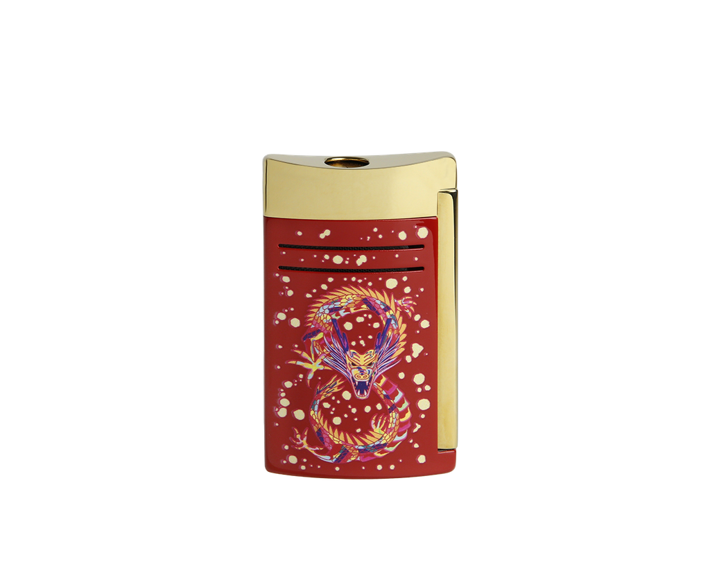 Briquet Maxijet Dragon Bordeaux doré