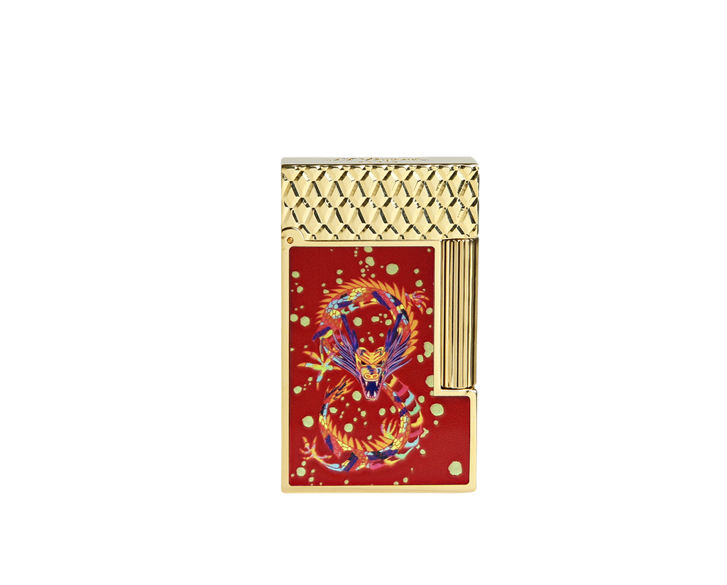 Briquet Ligne 2 Dragon Bordeaux or jaune