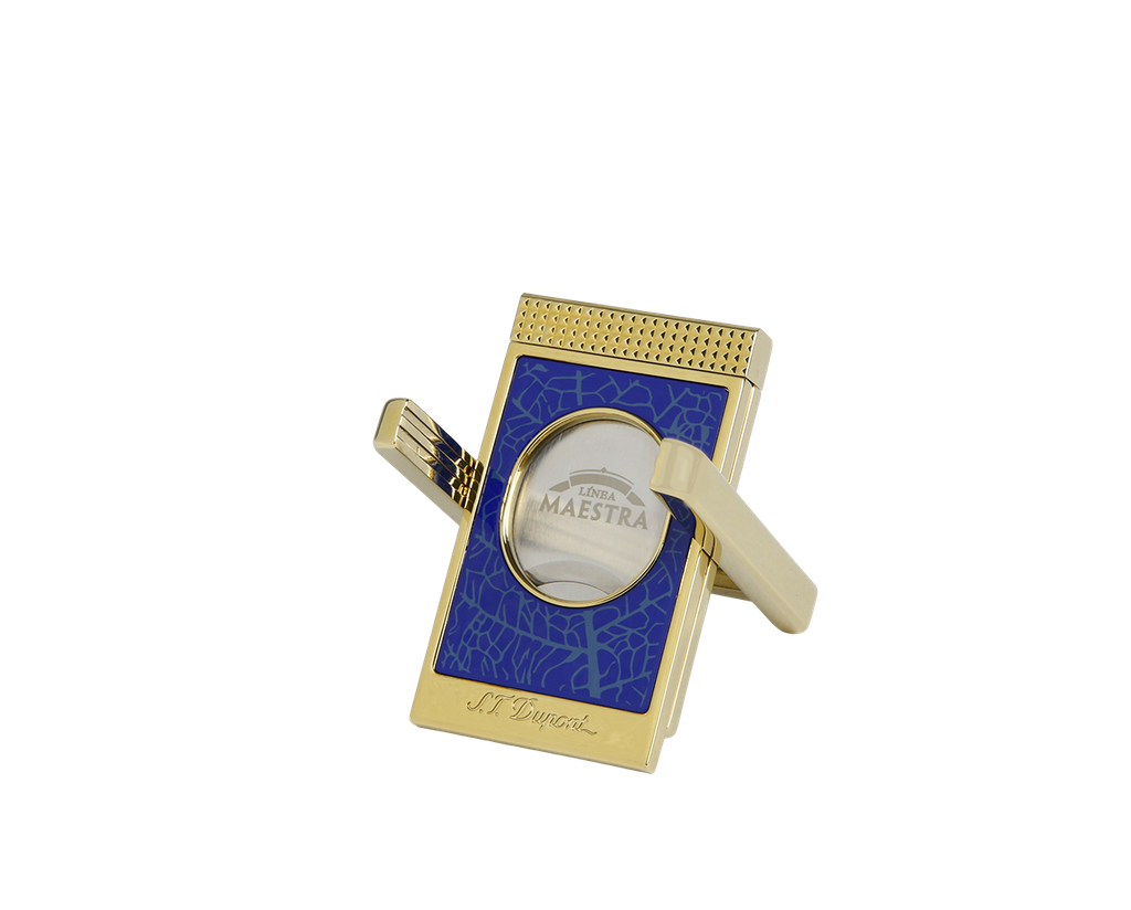 S.T.Dupont Coupe Cirares X stand Partagas Linea Maestra blue/gold