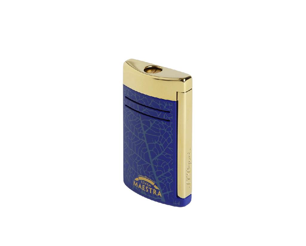 Briquet S.T. Dupont Maxijet Partagas Linea Maestra bleu et or