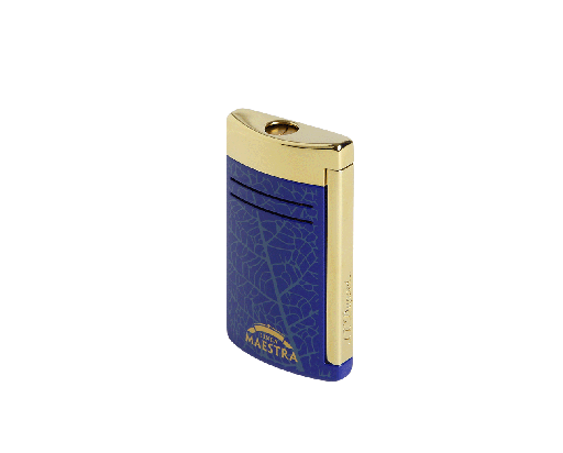 Briquet Maxijet Partagas Linea Maestra bleu et or