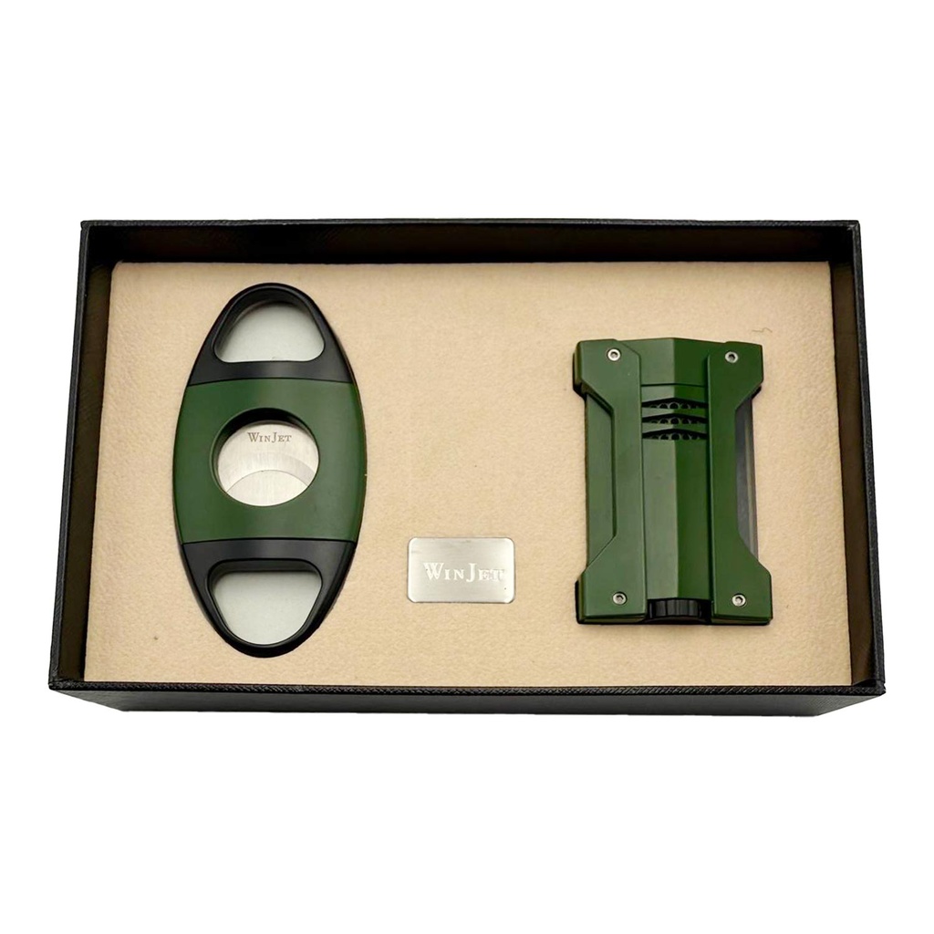 Set briquet + Coupe Cigares olive