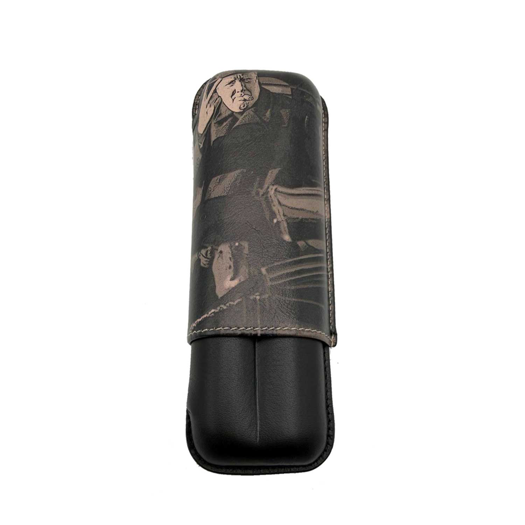 Recife Étui 2 cigares en cuir Winston Black Dahlia