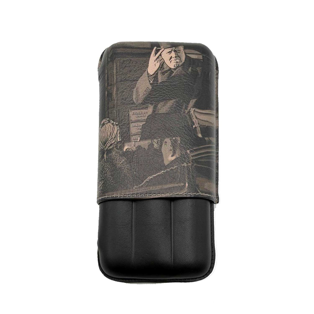 Étui 3 cigares en cuir Winston Black Dahlia