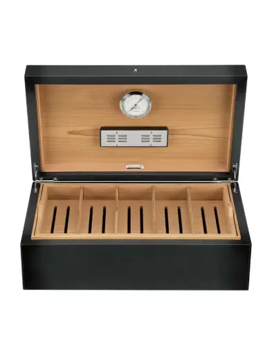 Montblanc Humidor Cigares en cuir noir