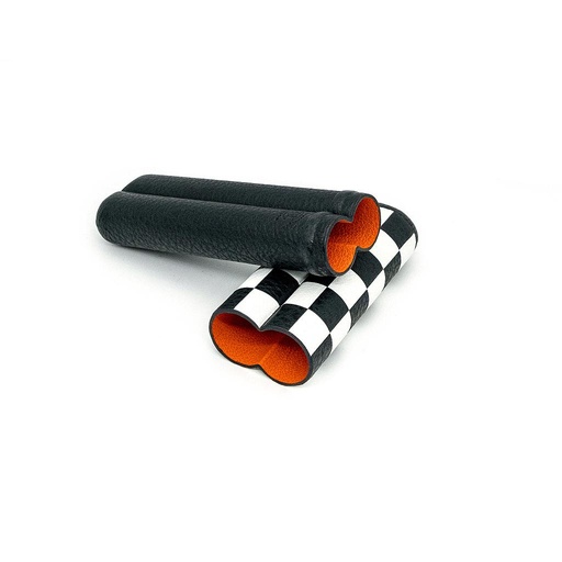 Etui Fallon 2 cigares Buffle noir et blanc