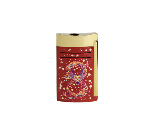 Briquet Maxijet Dragon Bordeaux doré