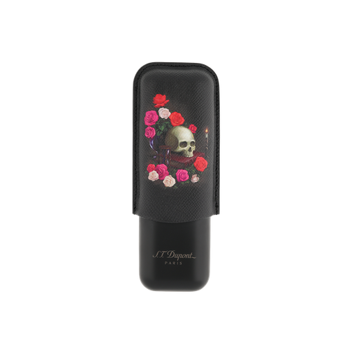 S.T.Dupont Etui 2 cigares Memento Mori noir