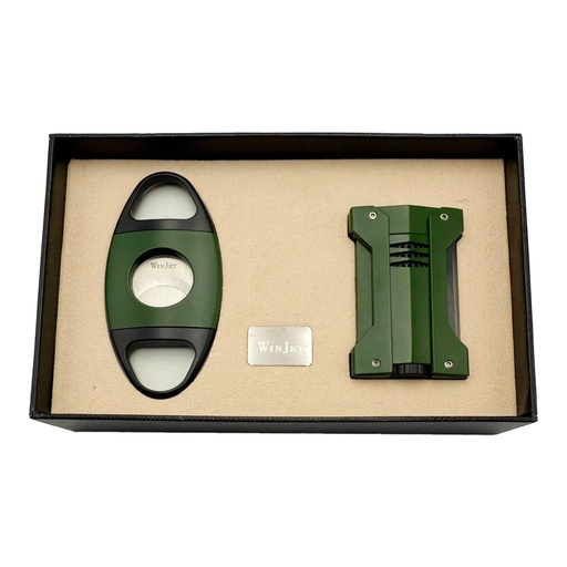 Set briquet + Coupe Cigares olive