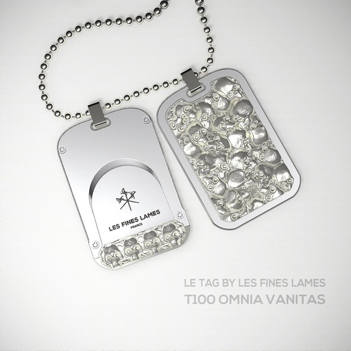 Les Fines Lames Le Tag T100 Tête de mort en argent