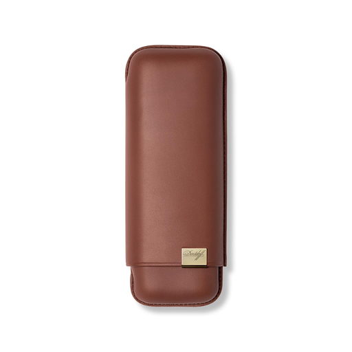 Étui Davidoff 2 cigares XL Cuir brun gold