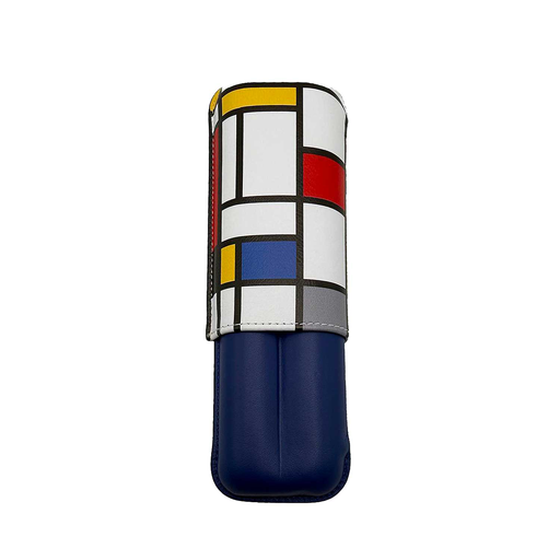 Étui 2 cigares en cuir Mondrian blue Sea